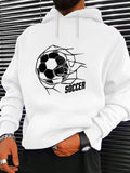 Men's Hoodie Dynamic Net Motion With Striking Lines And Fast Soccer Ball