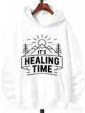 Men's Hoodie Its Healing Time Radiant Sun Over Mountain Peaks With Pine Trees Hoodie