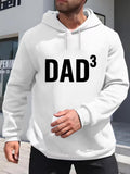 Men's Hoodie Bold Black Print With Superscript Three Dad