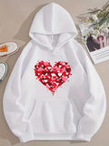 Men's Hoodie Clustered Red Petals Forming A Heart Shaped Centerpiece Sweater