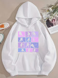 Men's Hoodie Colorful Dancer Silhouettes In Pastel Gradient Squares Hoodie