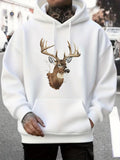 Men's Hoodie Majestic Forest Wildlife Surrounded By Gentle Light Featuring A Noble Deer