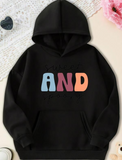Men's Hoodie Color Block Letters Playfully Spaced On Bold Sweatshirt And