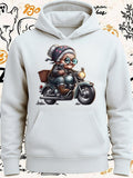 Men's Hoodie Retro Cool Granny Riding Fast On A Vintage Motorbike