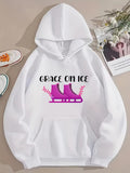Men's Hoodie Grace On Ice Pink Skates Among Leaves Under Winter Sunlight Ice Skate