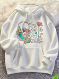 Women's Hoodie Let Me Finish This Row With Hearts Yarn And Knitting Basket