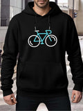 Men's Hoodie Minimalist Neon Outline Bicycle Under City Streetlights Bicycle