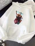 Men's Hoodie Adventurous Traveler With Backpack Under Flying Airplane