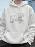 Men's Hoodie Salty Sketchy Lines With Calm Palm Tree Hoodie