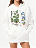 Women's Hoodie Plant Lady With Bright Green Leaves And Gentle Pots Kind Heart Plant
