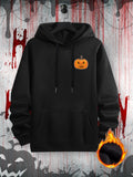 Men's Hoodie Halloween Themed Hoodie With Smiling Pumpkin Patch Design