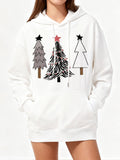 Women's Hoodie Modern Graphic Artistic Christmas Trees