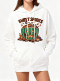 Women's Hoodie Sweet Spooks Halloween Candy With Watermelon Cauldron Surrounded By Treats