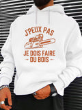 Men's Hoodie Retro Chainsaw And Woodworking Inspired With Vintage Brown Lettering Chainsaw