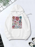 Women's Hoodie Colorful Wildflower Meadow Under Summer Skies With Blooming Flowers