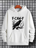Men's Hoodie FCawF Mysterious Forest Branches With Perched Intense Majestic Crow