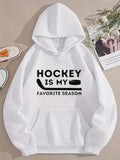 Men's Hoodie Hockey Is My Favorite Season With Minimalist Text And Hockey Stick Motif Hoodie