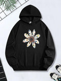 Women's Hoodie Artistic Petal Shapes Forming A Lively Colorful Blooming Flower