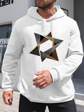 Men's Hoodie Geometric Interlaced Lines With Shaded Metallic Abstract Star