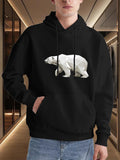 Men's Hoodie Geometric White Ice Landscape Under Arctic Glacier Polar Bear