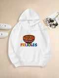 Women's Hoodie Colorful Lettered Fun Beans Bowl Frijoles Under Playful Font