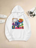 Women's Hoodie Vivid Colorful Flowers And Hearts Overlapping In Abstract Harmony Hoodie