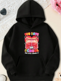 Men's Hoodie Colorful Candy Hearts With Lettering Celebrating School Milestone Hoodie
