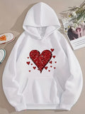Men's Hoodie Sparkling Red Glitter Heart Surrounded By Floating Smaller Hearts Hoodie