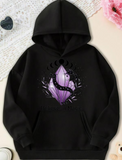 Men's Hoodie Mystical Purple Crystal With Winding Black Snake Surrounded By Branches Hoodie