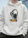 Men's Hoodie Colorful Abstract Dripping Paint On Surreal Alien Creature