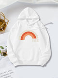 Women's Hoodie Retro Warm Shades With Minimal Rainbow Vibes