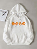 Men's Hoodie Playful Halloween Carved Pumpkins With Smiling Faces Surrounded By Autumn Spirit Pumpkin