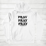 Men's Hoodie Pray Repeat Typography With Stacked Bold Letters Hoodie