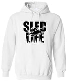 Men's Hoodie Sled Life Mountain Adventure With Jumper And Forest Silhouette