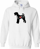 Men's Hoodie Love With Red Heart Among Dog Silhouette