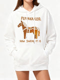 Women's Hoodie Pepperkakor How Swede It Is Cozy Nordic Patterned Horse
