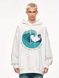 Men's Hoodie Have Fun With The Waves Tropical Beach With Palm Tree And Ocean Surfboard