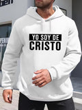 Men's Hoodie Casual Knit Hoodie with Bold Print Loose Fitting Hooded Sweatshirt with Kangaroo Pockets MenS Long Sleeved Pullover Perfect for Fall Winter