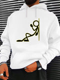 Men's Hoodie Minimalist Illustration Of A Leaning Relaxed Stick Figure Hoodie