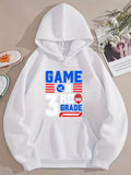 Men's Hoodie Game On Red And Blue Striped Lettering With School Theme Hoodie