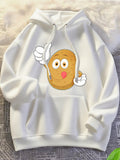 Women's Hoodie Playful Cartoon Potato With Surprised Face Giving Thumbs Up Potato