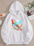 Men's Hoodie Colorful Melting Drips With Sweet Creamy Toppings Over Ice Cream Cone