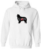Men's Hoodie Love With Silhouette Inspiration Minimal Heart Accented Dog Hoodie