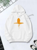 Women's Hoodie Abstract Sunset Glow With Swirling Orange Light Under Vast Sky Shape