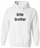 Men's Hoodie Little Brother Playful Bold Letters On Cozy White Hoodie