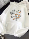 Men's Hoodie Dandelion Seeds Floating With Orange Ducks In Gentle Breeze Hoodie