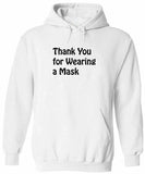 Men's Hoodie Thank You For Wearing A Mask Simple Bold Lettering Hoodie