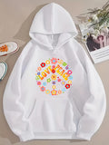 Men's Hoodie Love Peace Colorful Flowers Arranged In A Decorative Peace Symbol