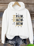 Women's Hoodie 2026 New Year Fresh Praise Surrounded By Sparkling Snowflakes Hoodie
