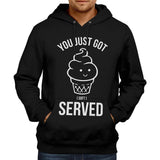 Men's Hoodie You Just Got Served Cute Cartoon Smiling Ice Cream Cone